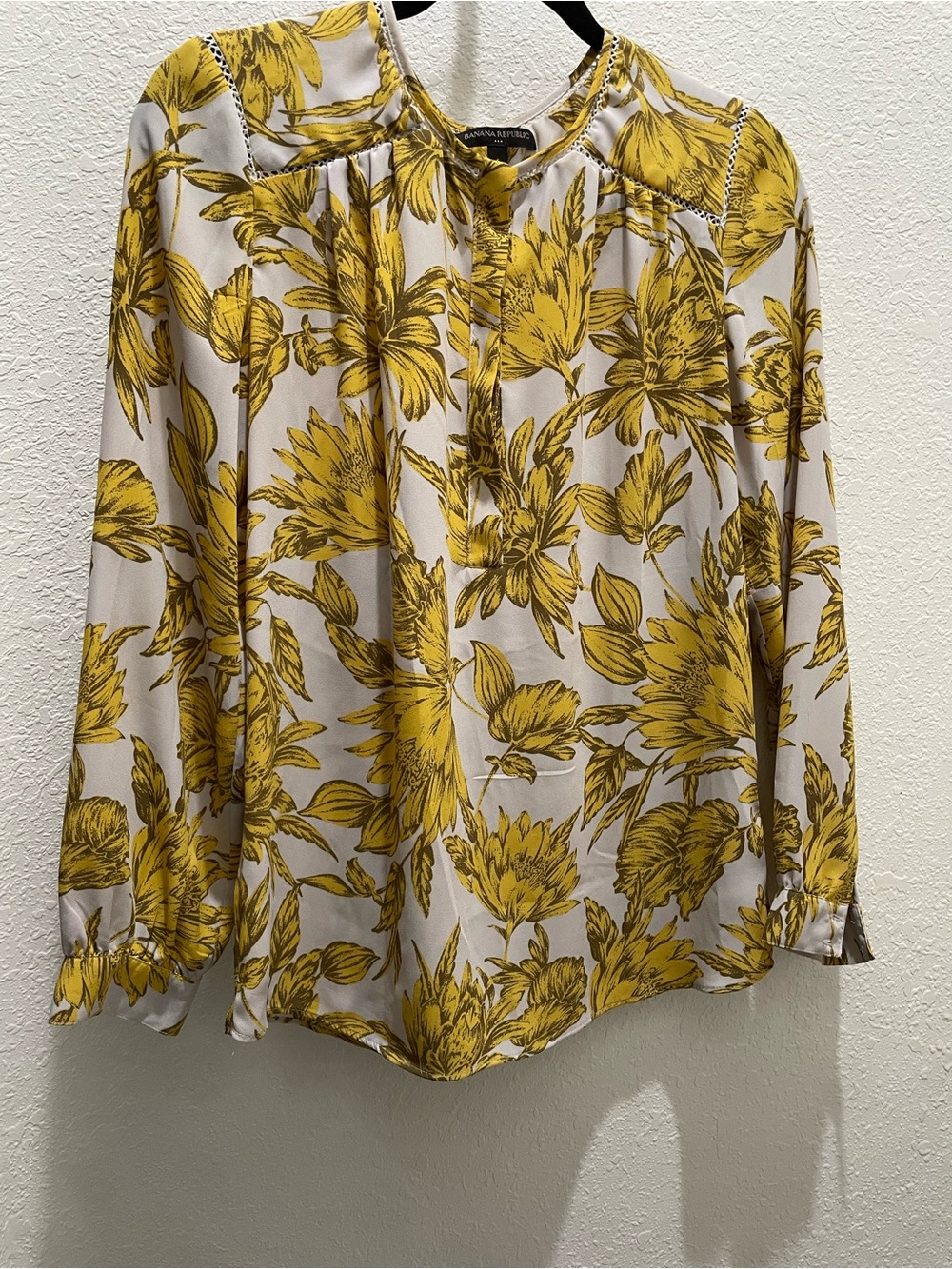 Banana Republic Yellow Floral Button-Front Blouse